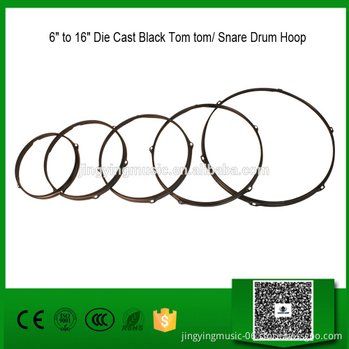 6" to 16" Die Cast Black Tom tom/Snare Drum Hoop